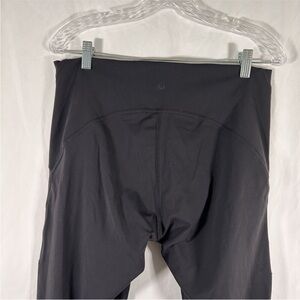 Lululemon Leggigns Women's 12 Solid Black Pull On High Rise Back Pocket 27" In